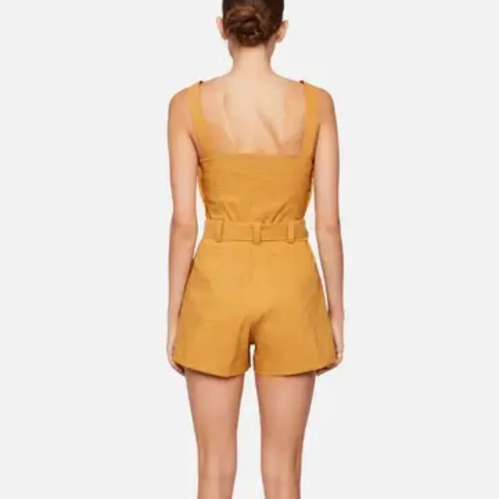 A.L.C. Gillian Sleeveless Belted Romper In Goldenrod Size S - Picture 2 of 14